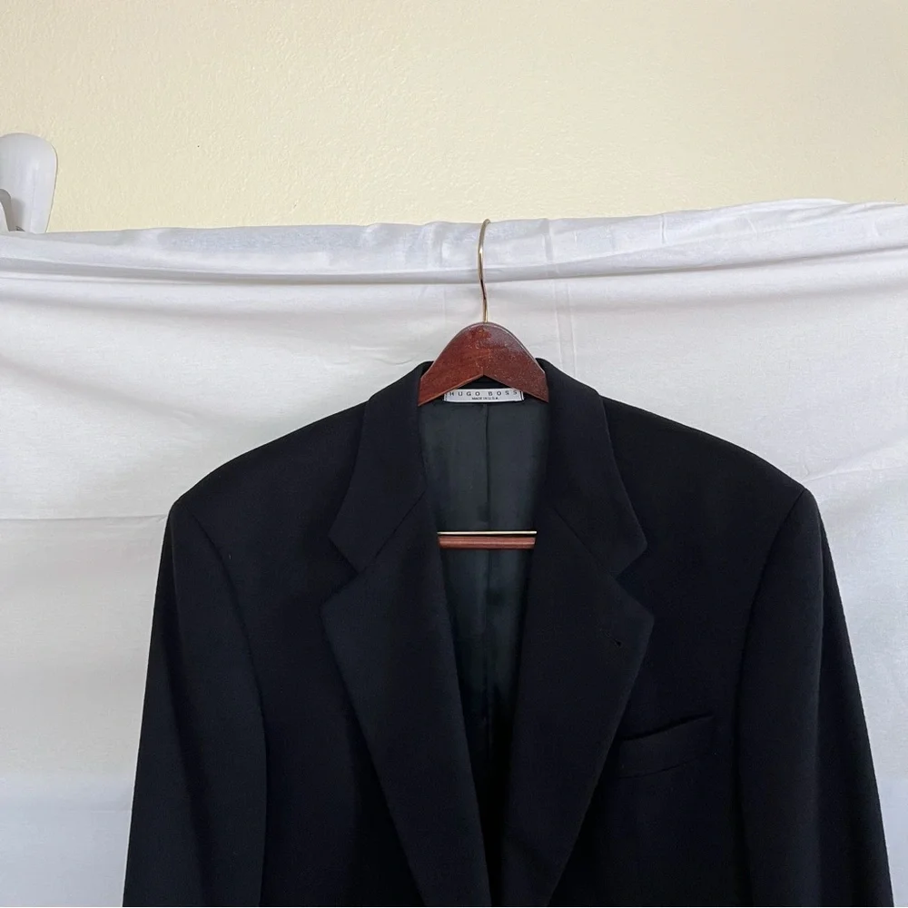 HUGO BOSS Cashmere Blazer Ing LoroPiana APOLLON Black Size 40SH - Picture 3 of 10